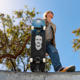 Edgar Allan Poe Graveyard Ravens Gothic Skateboard