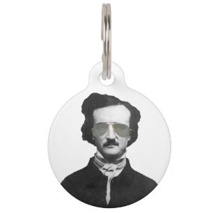 Edgar Allan Poe in Sunglasses Personalized Pet Tag