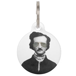 Edgar Allan Poe in Sunglasses Pet Tag