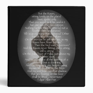 Edgar Allan Poe in "The Raven" Text Raven Bird Binder