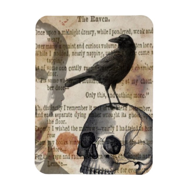 Edgar Allan Poe Le Raven Magnet (Vertical)