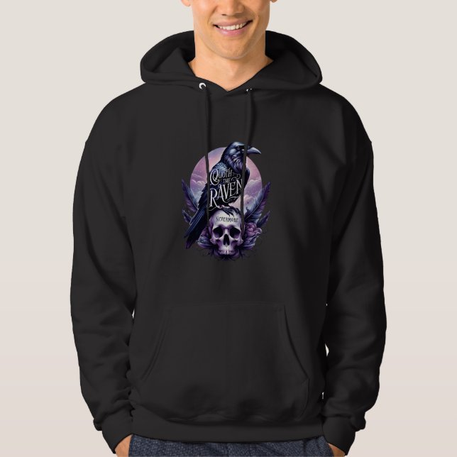 Edgar Allan Poe Nevermore Quoth The Raven Hoodie (Front)