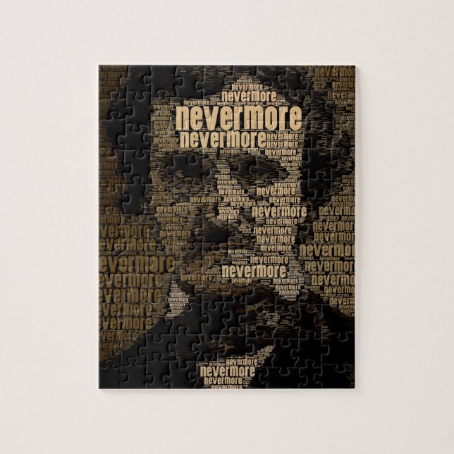 Edgar Allan Poe - Nevermore Typography Jigsaw Puzzle (Vertical)