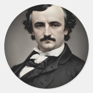 Edgar Allan Poe Original Portrait Classic Round Sticker