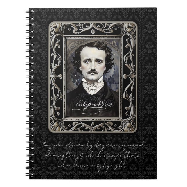 Edgar Allan Poe Personalized Goth Halloween Dream Notebook (Front)