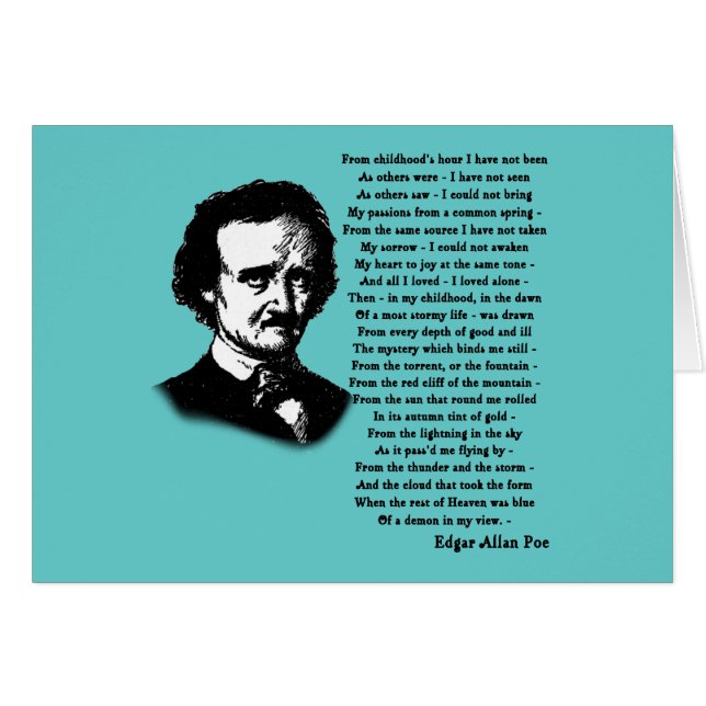 Edgar Allan Poe Poem ALONE (Front Horizontal)