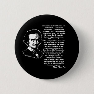 Edgar Allan Poe Poem ALONE 2 Inch Round Button