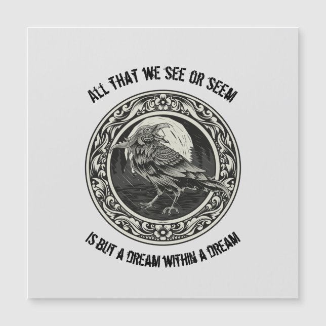 Edgar Allan Poe Poet Author Dream Raven Medallion  (Front)