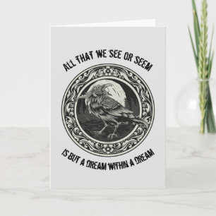 Edgar Allan Poe Poet Author Dream Raven Medallion  Card