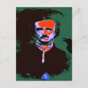 Edgar Allan Poe Pop Art Postcard