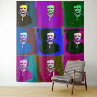 Edgar Allan Poe Pop Art Tapestry