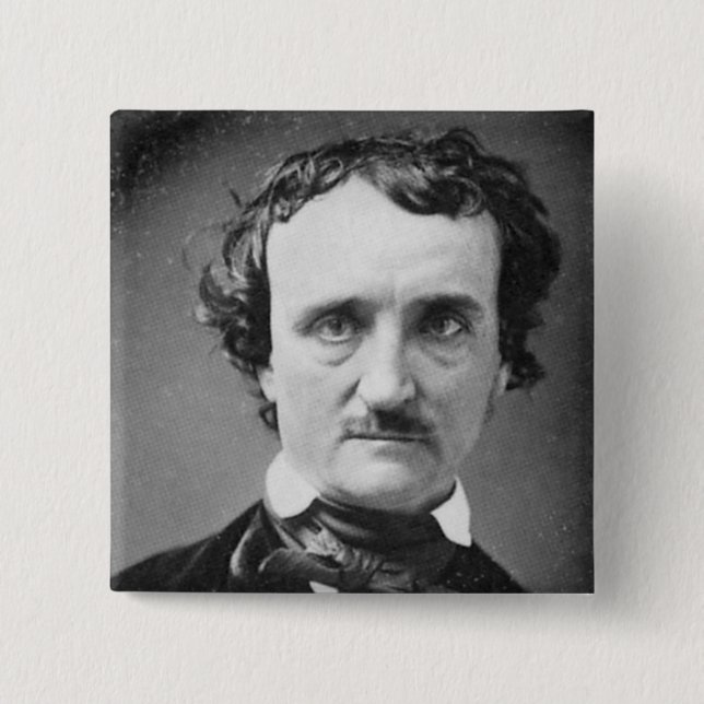 Edgar Allan Poe ~ Portrait 1849 2 Inch Square Button (Front)