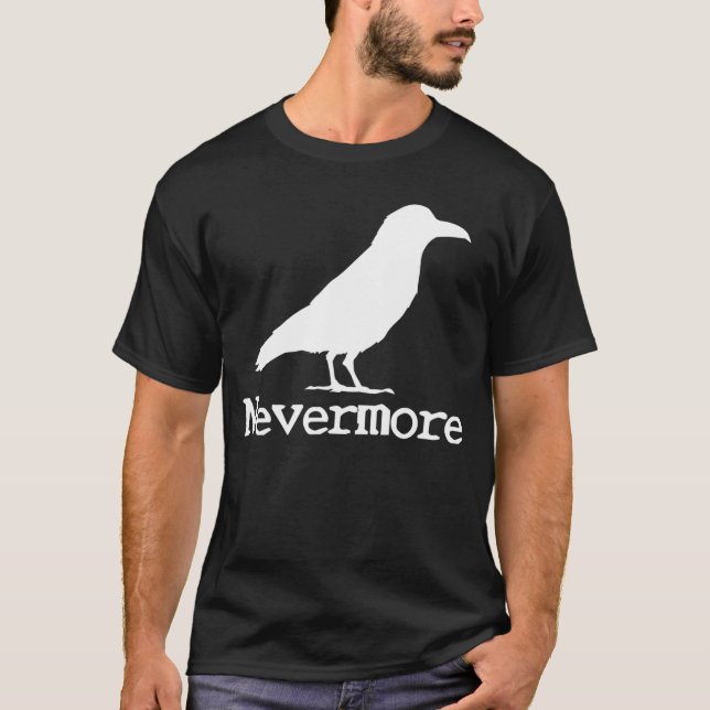 Edgar Allan Poe Raven Nevermore Gothic Horror funn T-Shirt (Front)