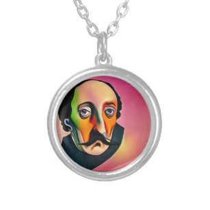 Edgar Allan Poe Silver Plated Necklace