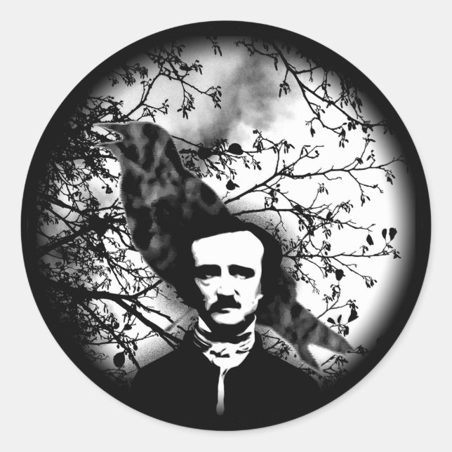 Edgar Allan Poe 'The Raven' Classic Round Sticker (Front)