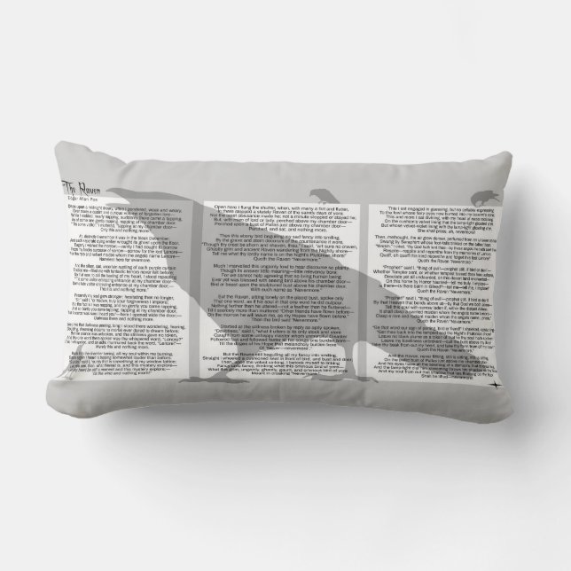 Edgar Allan Poe The Raven Lumbar Pillow (Front)