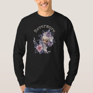Edgar Allan Poe The Raven Nevermore Gothic Floral T-Shirt