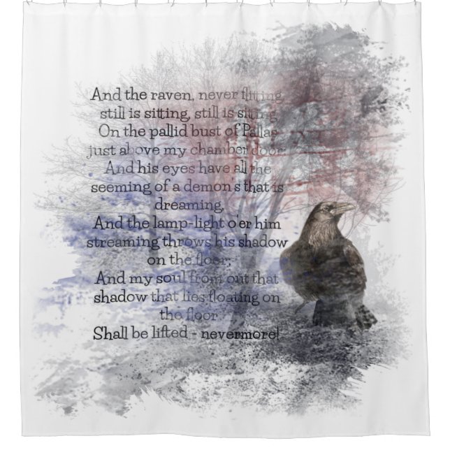 Edgar Allan Poe The Raven Poem Raven Watercolor (Front)