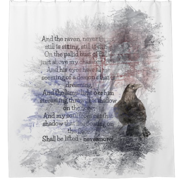 Edgar Allan Poe The Raven Poem Raven Watercolor (Front)