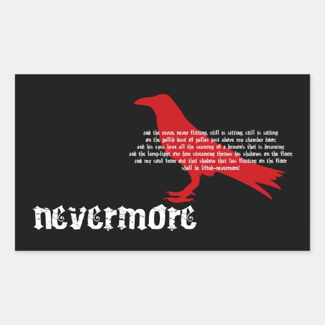 Edgar Allan Poe +{ THE RAVEN }+ Sticker (Front)