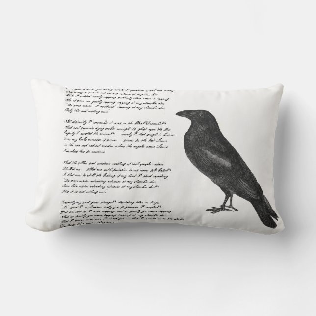 Edgar Allan Poe "The Raven" Throw Pillow (Front)