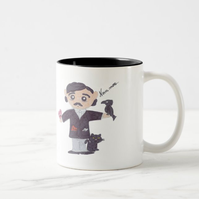 Edgar Allan Poe Two-Tone Coffee Mug (Right)