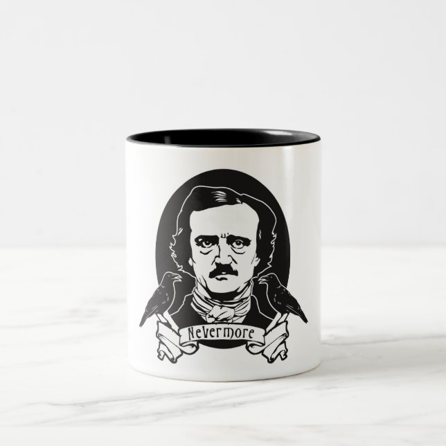 Edgar Allan Poe Two-Tone Coffee Mug (Center)