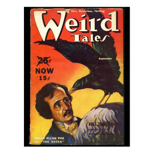 Edgar Allan Poe Weird Tales Cover Postcard
