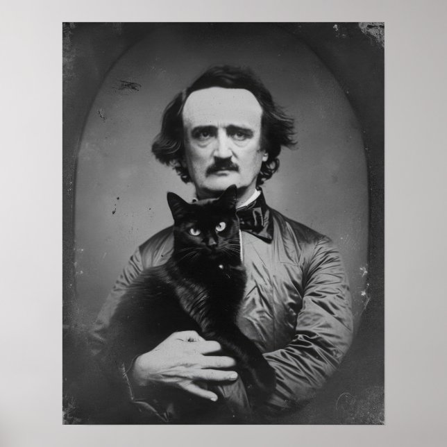 Edgar Allan Poe with The Black Cat Poster (Front)