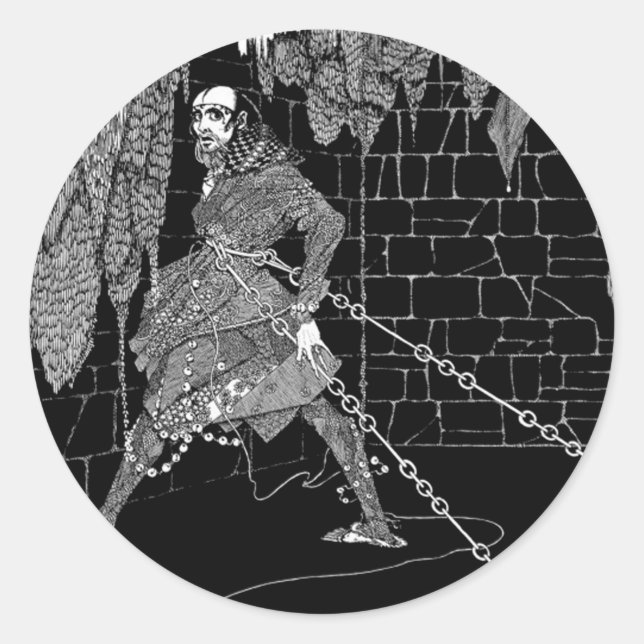 Edgar Allan Poe's Cask of Amontillado Classic Round Sticker (Front)