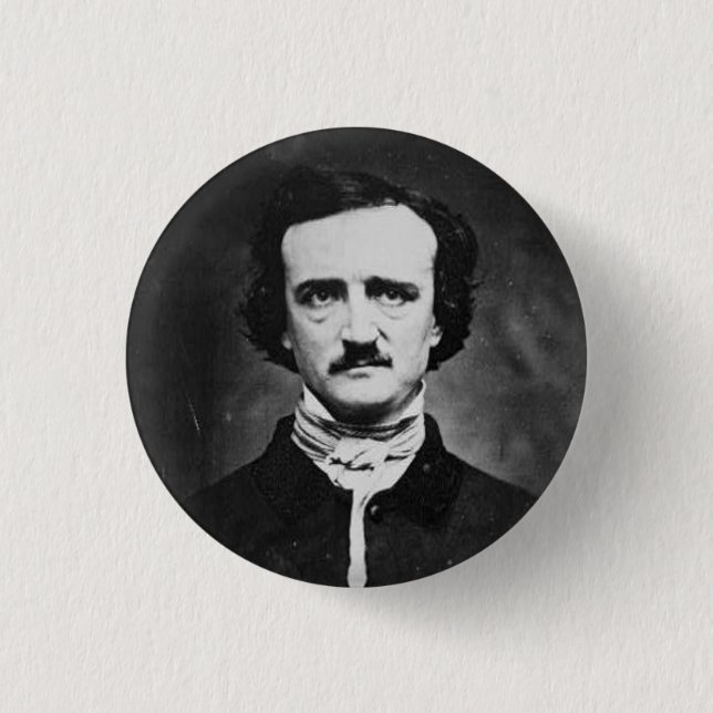 Edgar allen poe 1 inch round button (Front)