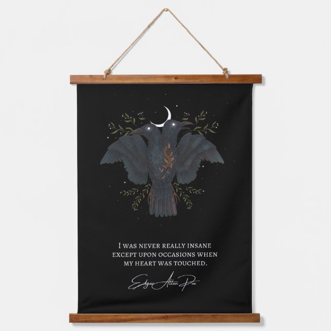 Edgar Allen Poe Love Poem Poetry Raven Crow Poster Hanging Tapestry (Front)