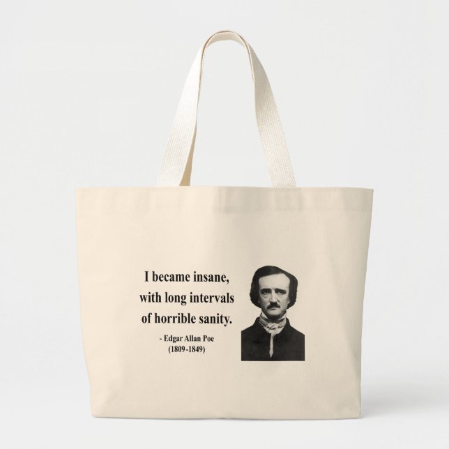 Edgar Allen Poe Quote 2b Large Tote Bag (Front)