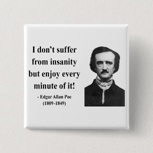Edgar Allen Poe Quote 6b 2 Inch Square Button