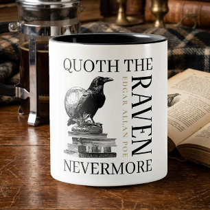 Edgar Allen Poe Quoth The Raven Two-Tone Coffee Mug