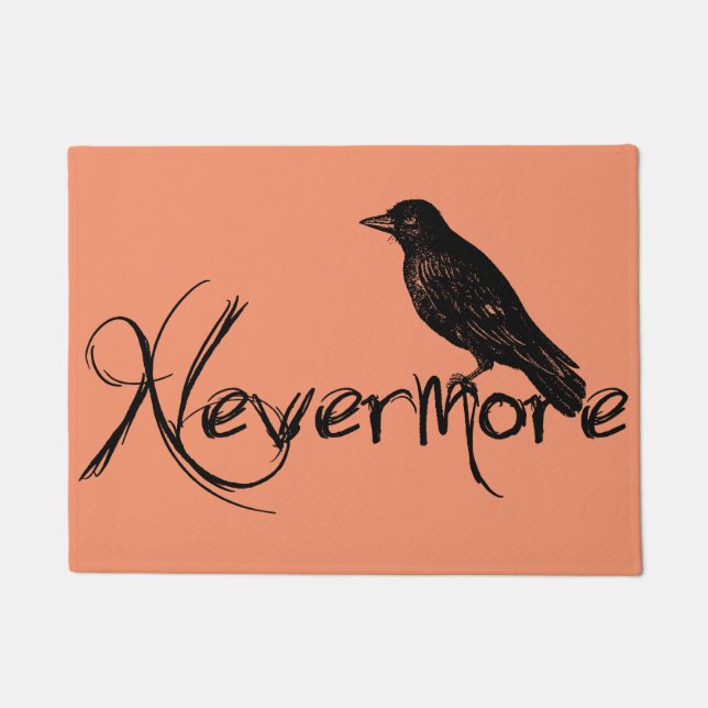 Edgar Allen Poe Raven Nevermore Halloween Doormat (Front)