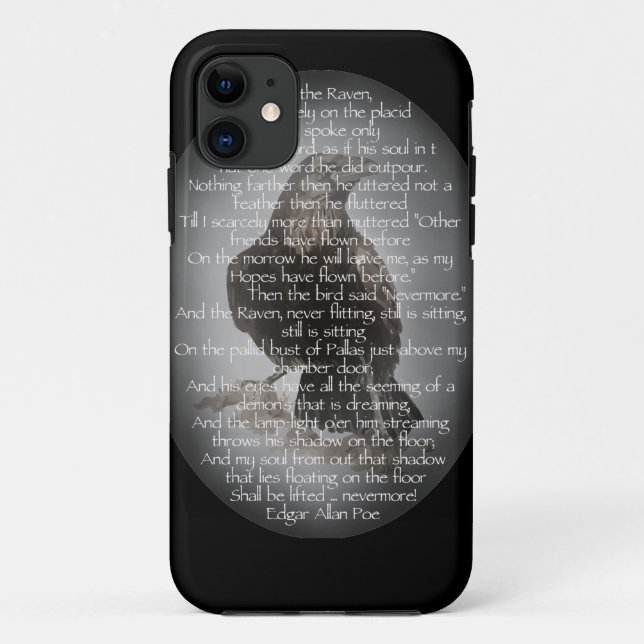 Edgar Allen Poe "The Raven" Halloween Poem bird Case-Mate iPhone Case (Back)