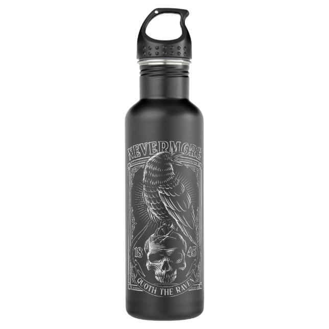 Edgar Allen Poe The Raven Nevermore  710 Ml Water Bottle (Front)