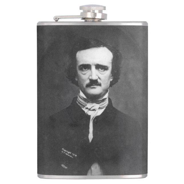 Edgar Allen Poe with Quote Hip Flask (Front)