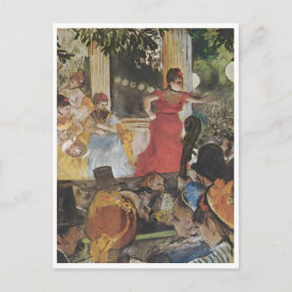 Edgar Degas - 1876-77 Cafe Concert Woman Red Dress Postcard