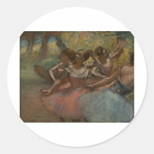 Edgar Degas - 4 Ballerinas on Stage 1885-90 Dancer Classic Round Sticker