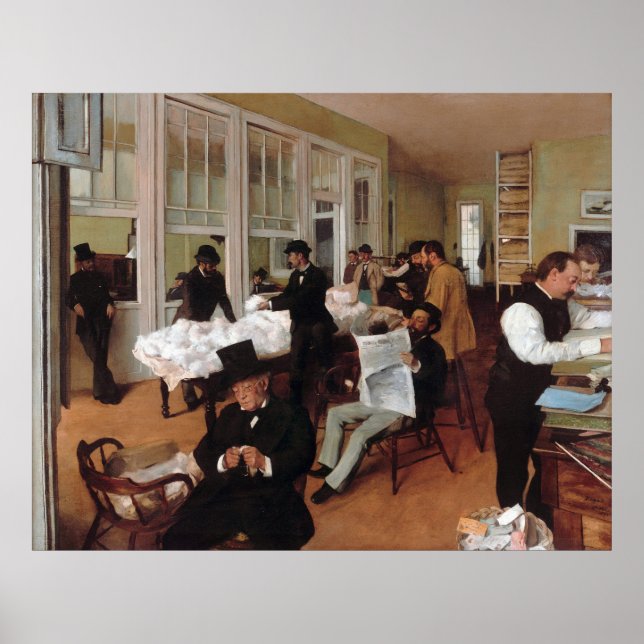 EDGAR DEGAS - A cotton office in New Orleans 1873 Poster (Front)