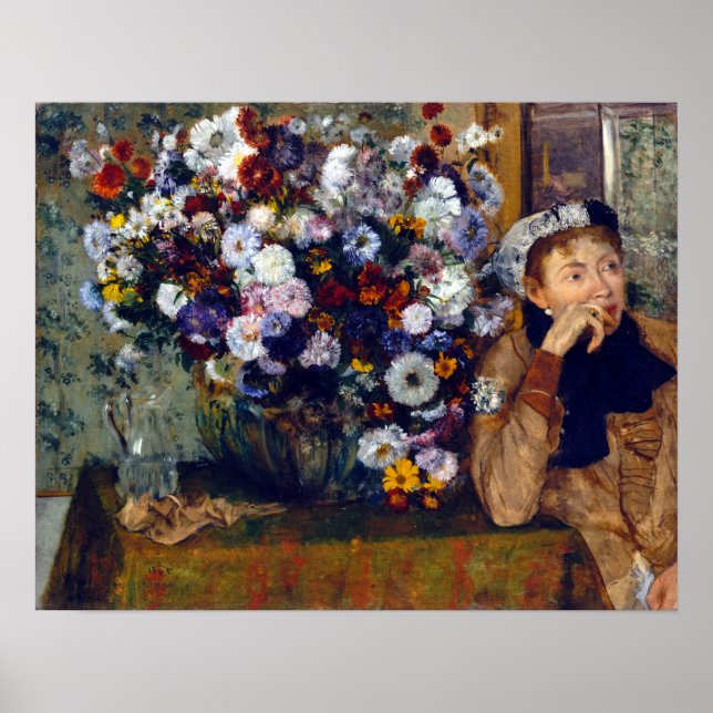 Edgar Degas A Woman Seated beside a Vase of Flower Poster (Front)
