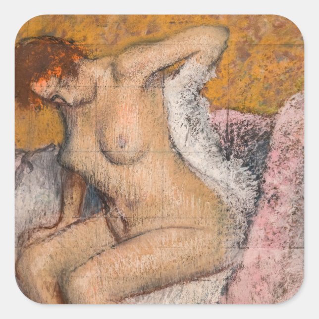 Edgar Degas - After the Bath Square Sticker (Front)
