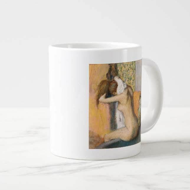 Edgar Degas | After the Bath, Woman Drying Neck Large Coffee Mug (Front Right)