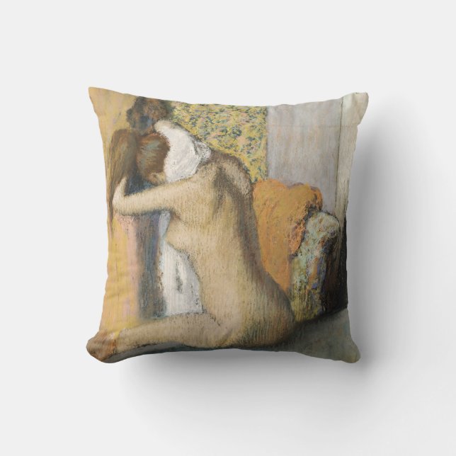 Edgar Degas | After the Bath, Woman Drying Neck Throw Pillow (Front)