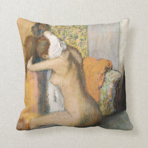 Edgar Degas After the Bath, Woman Drying Neck Throw Pillow