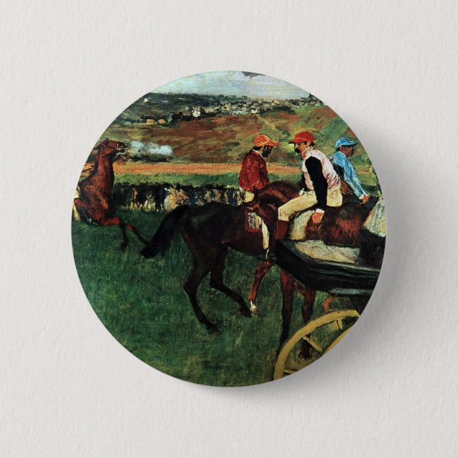 Edgar Degas, At the Races 2 Inch Round Button (Front)