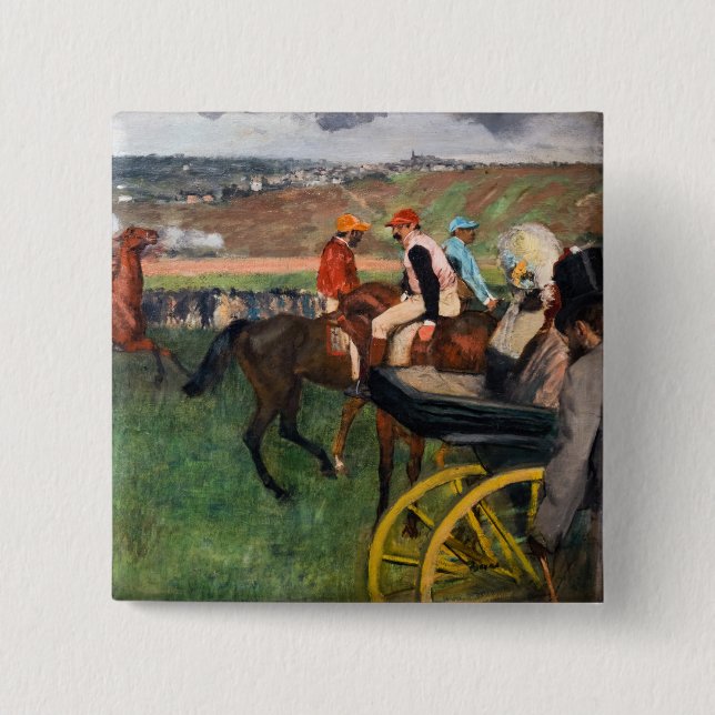 Edgar Degas - At the Races 2 Inch Square Button (Front)