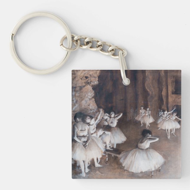 Edgar Degas - Ballet Rehearsal on Stage Keychain (Front)